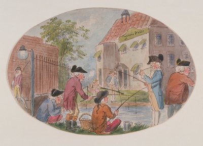 Uitzicht op vissers tegenover Sadler