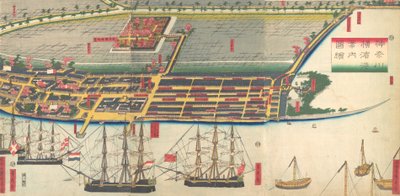 Beeldgids voor Yokohama Haven, 7e maand, 1860 door Sadahide Utagawa