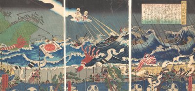 Krijgsscène, 19e eeuw door Sadahide Utagawa