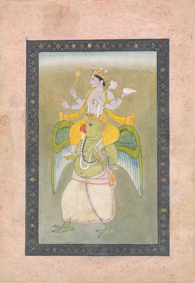 Vishnu op Garuda, ca. 1810-20 door Sajnu