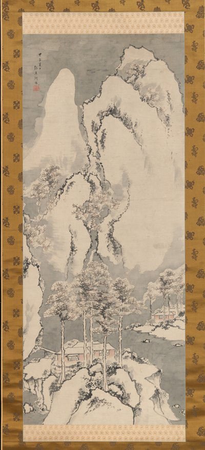 Sneeuwlandschap door Sakaki Hyakusen