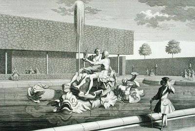 De fontein van Neptunus en Thetis in het Belvedere Paleis, Wenen, gegraveerd door Jakob Gottlieb Thelott, gepubliceerd c.1730-40 door Salomon (after) Kleiner