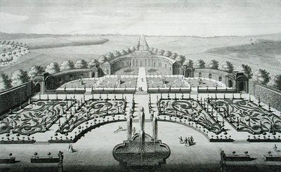 Zicht op de Oranjerie in Geibach, gegraveerd door Johann Georg Pintz (1697-1767/8) door Salomon (after) Kleiner