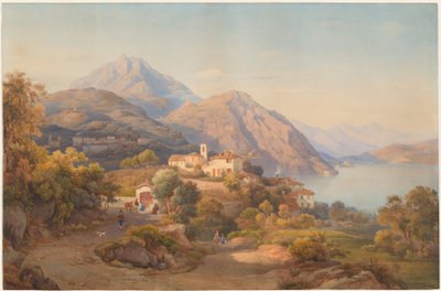 Een Zomeravond aan het Lago Maggiore door Salomon Corrodi