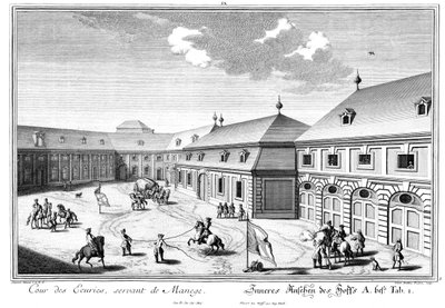 Uitzicht op de Marstallhof door Salomon Kleiner