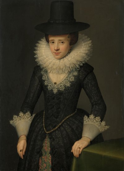 Portret van Anna Boudaen Courten (1599-1622) door Salomon Mesdach (attributed to)