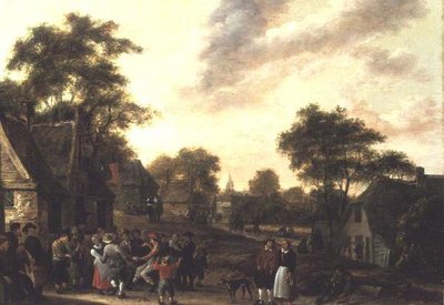 Boeren die feestvieren door Salomon Rombouts