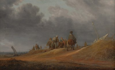 Markt aan de Kust door Salomon Ruysdael