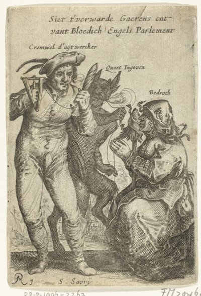 Spotprent op Cromwell, ca. 1652-1654 door Salomon Savery