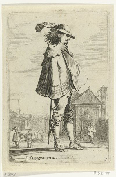 Staande officier en profil door Salomon Savery