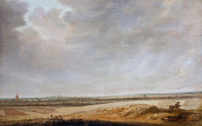 Landschap met korenvelden door Salomon van Ruisdael or Ruysdael