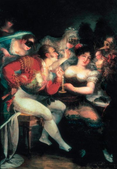 Een café tijdens het carnaval, detail door Salvador Mayol
