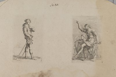 (Figurenserie) Man met arm op borsthoogte door Salvator Rosa