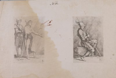 (Figurenserie) Twee mannen door Salvator Rosa