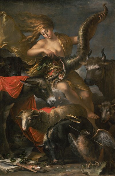 Allegorie van fortuin door Salvator Rosa