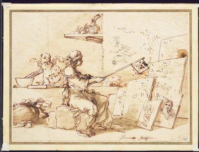 Allegorie van Arme Schilderkunst, c.1649-50 door Salvator Rosa