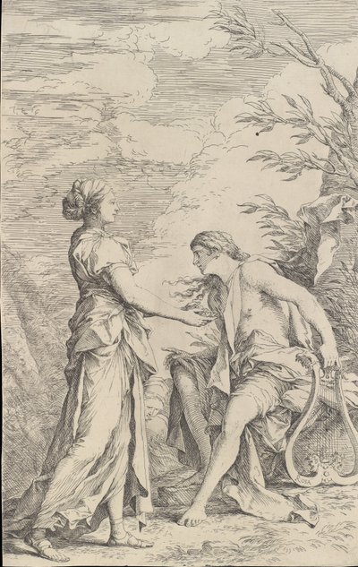 Apollo en de Cumaeense Sibylle, ca. 1661 door Salvator Rosa