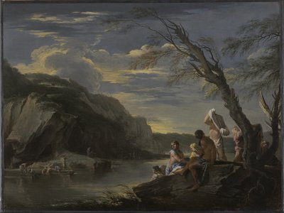 Landschap met Baders door Salvator Rosa