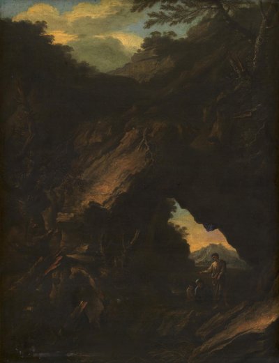 Landschap met een "Arco Naturale" door Salvator Rosa