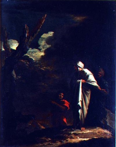 Landschap met figuren door Salvator Rosa