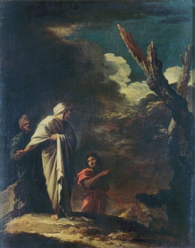 Landschap met figuren door Salvator Rosa