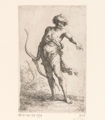 Man met een boog door Salvator Rosa
