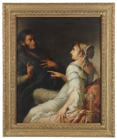 Phryne en Xenocrates door Salvator Rosa