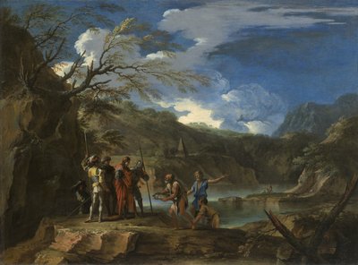 Polycrates en de Visser, ca. 1664 door Salvator Rosa
