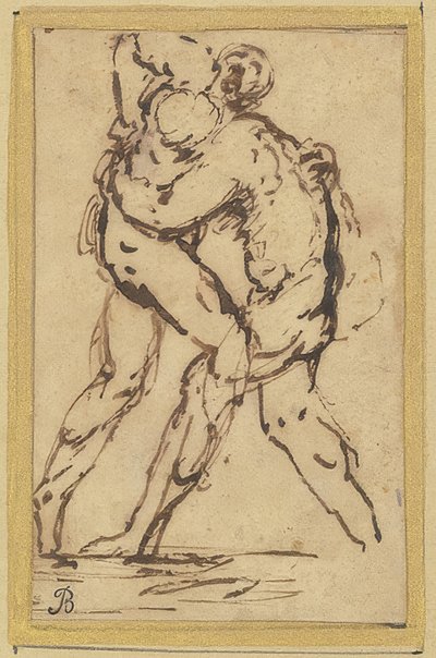 Worstelaars door Salvator Rosa