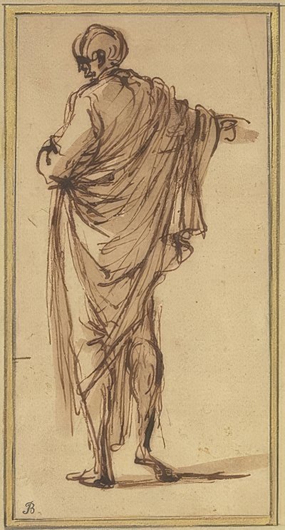Staande rugfiguur door Salvator Rosa