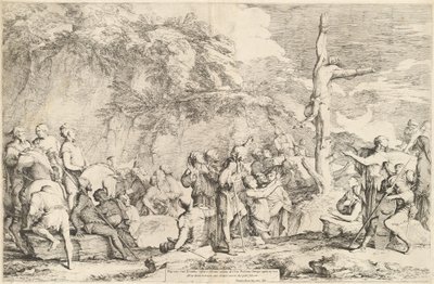 De Kruisiging van Polycrates door Salvator Rosa