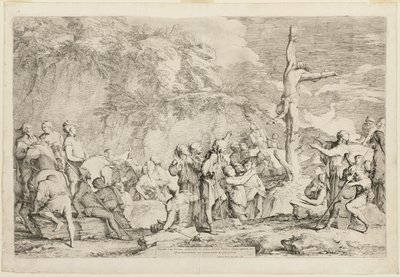 De kruisiging van Polycrates door Salvator Rosa