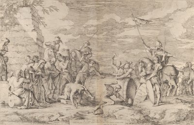 De dood van Marcus Atilius Regulus, getoond terwijl hij in een ton wordt genageld door de Carthagers, ca. 1661-62 door Salvator Rosa