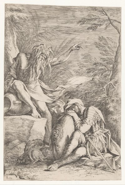Tiberinus verschijnt aan Aeneas door Salvator Rosa
