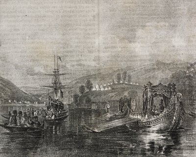 Buyukdere Vallei en Baghtche-keui aquaduct, Turkije, lithografie uit Poliorama Pittoresco, nr. 40, 11 mei door Salvatore Puglia