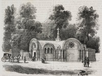 Koninklijke Kapel van Sint Ferdinand, Sablonville, Frankrijk, lithografie uit Poliorama Pittoresco, nr. 13, 4 november door Salvatore Puglia