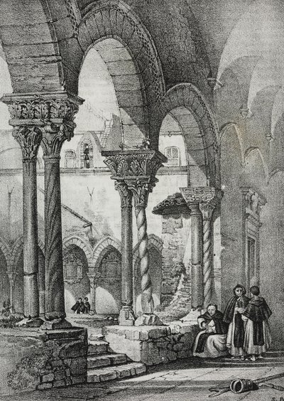 Klooster van de kerk van Sint-Dominicus, Palermo, uit Poliorama Pittoresco, nr. 11, 23 oktober door Salvatore Puglia