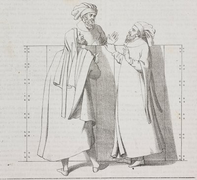 Florentijnse ambachtslieden van de 16e eeuw, Florence, Toscane, Italië, lithografie uit Poliorama Pittoresco, nr. 28, 15 februari door Salvatore Puglia