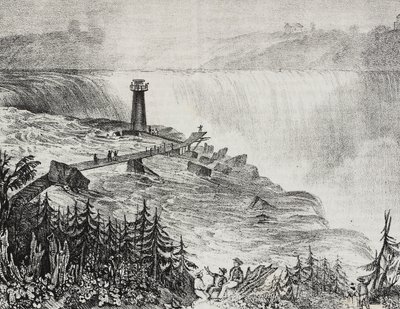 Horseshoe-waterval, Ontario, Canada, lithografie door Salvatore Puglia uit Poliorama Pittoresco, nr. 6, 17 september door Salvatore Puglia