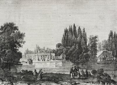 Lazienki Paleis, Warschau, Polen, lithografie uit Poliorama Pittoresco, nr. 48, 9 juli door Salvatore Puglia