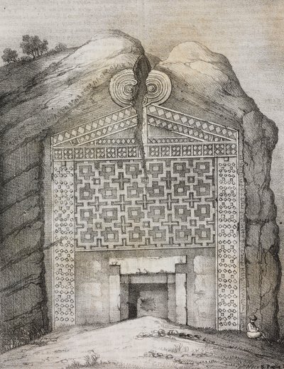 Graf van Midas, Midas Sehri, Turkije, lithografie uit Poliorama Pittoresco, nr. 41, 18 mei door Salvatore Puglia