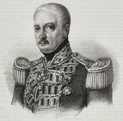 Portret van maarschalk Francesco Maria Tanchi (1773-1843), lithografie uit Poliorama Pittoresco, nr. 46, 24 juni door Salvatore Puglia