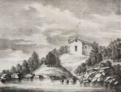 Heiligdom van Peschici, Apulië, Italië, lithografie uit Poliorama Pittoresco, nr. 51, 27 juli door Salvatore Puglia