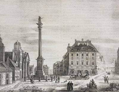Zuil van Sigismond, ter herdenking van koning Sigismund III Vasa (1566-1632), Warschau, Polen, uit Poliorama Pittoresco, nr. 46, 21 juni door Salvatore Puglia