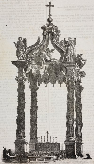 Het baldakijn van Sint-Pieter (ciborium) door Salvatore Puglia