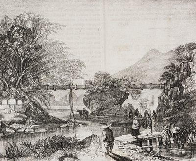 Uitzicht op de vallei van Hong Kong, China, lithografie door Salvatore Puglia uit Poliorama Pittoresco, nr. 14, 9 november door Salvatore Puglia