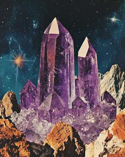 Kosmisch landschap van amethist door Samantha Hearn