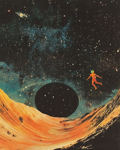 Zwevende astronaut op een woestijnplaneet door Samantha Hearn