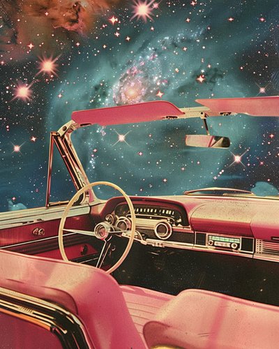 Retro Car Galaxy Drive door Samantha Hearn
