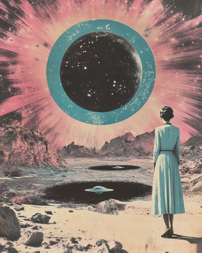 Retro Vrouw Buitenaardse Wereld door Samantha Hearn